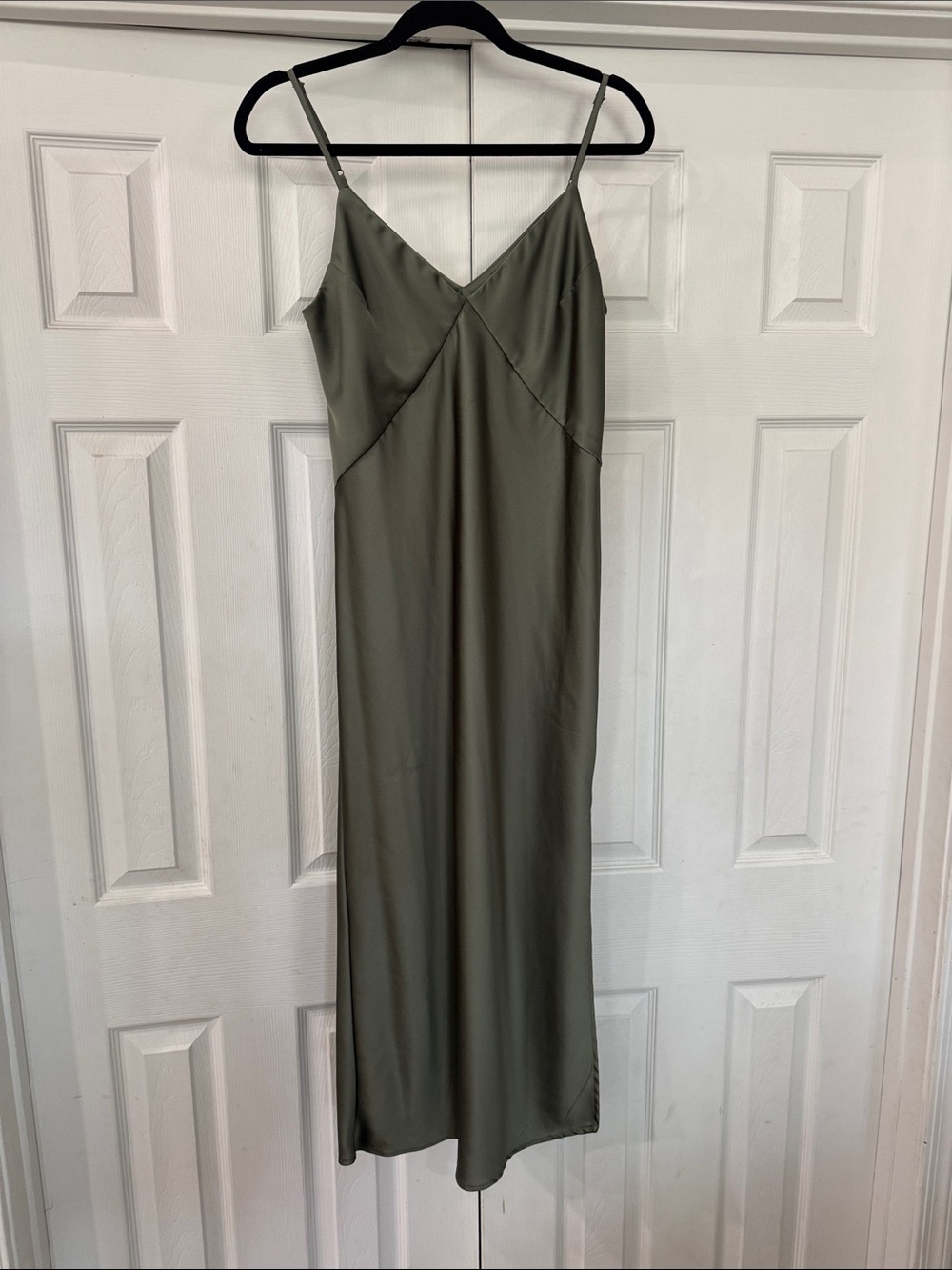 a new day Olive Green Slip Maxi Dress with V-Neck